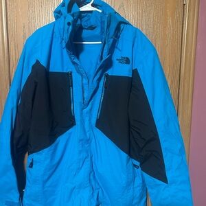 The North Face Men's Blue and Black Ski Jacket